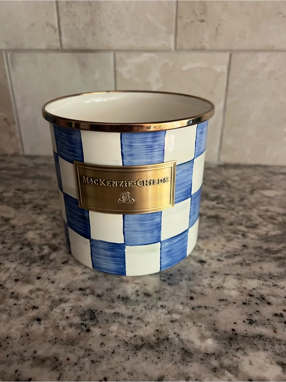 MacKenzie-Childs Royal Check small canister